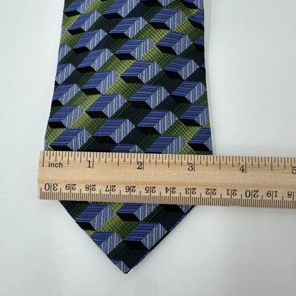 Kolte Italy VTG Necktie New Mens 100% Silk Ties Blue Green Modern Design 58